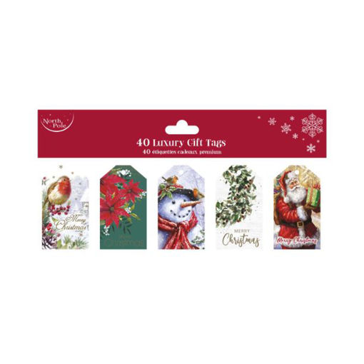 Picture of 40PK CHRISTMAS GIFT TAGS (8 DESIGNS OF EACH)